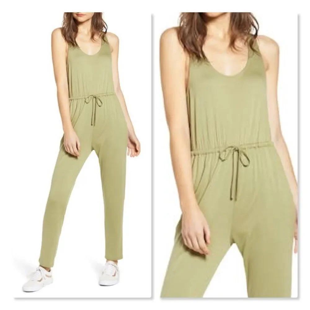 BP Tie Waist Jumpsuit size 3X in Army Green - NEW